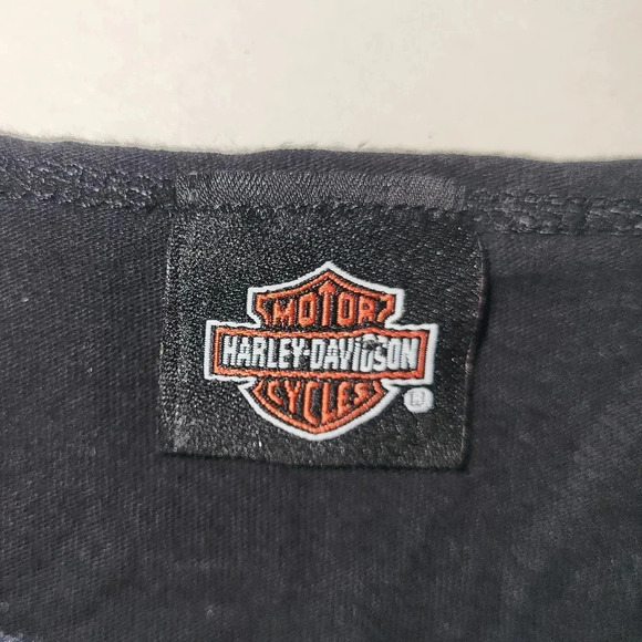 Harley-Davidson Black Gray Lace Wings Silver Glitter Size Medium Cherokee NC - Picture 7 of 9